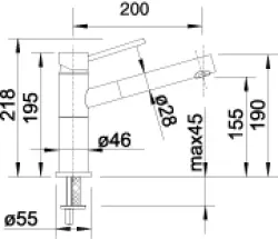 Blanco Keukenkraan ALTA-S compact antraciet/chroom uittrekbare uitloop 515333