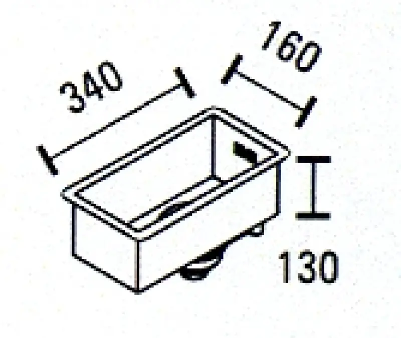 ABK Baronga kleine rvs spoelbak 16x34 cm vlakinbouw onderbouw en opbouw BAR16FVI