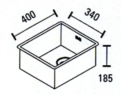ABK Baronga rvs spoelbak 34x40 cm vlakinbouw onderbouw en opbouw BAR34FVI