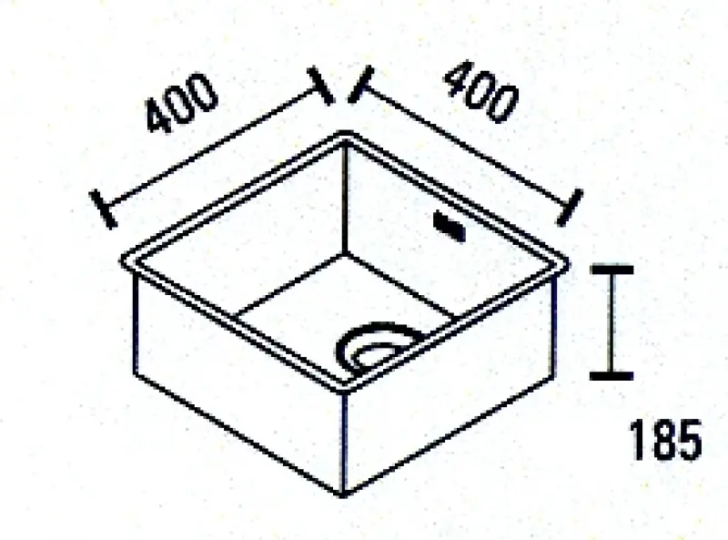ABK Baronga vierkante rvs spoelbak 40x40 cm vlakinbouw onderbouw en opbouw BAR40FVI