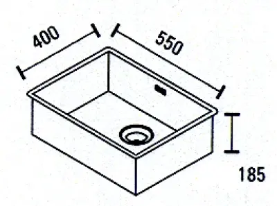 ABK Baronga grote rvs spoelbak 55x40 cm vlakinbouw onderbouw en opbouw BAR55FVI