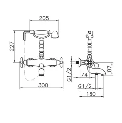 Huber Croisette Badmengkraan met thermostaat Chroom CST3301021