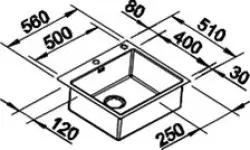 Blanco spoelbak CLARON 500 IF/A trekknop 521633 