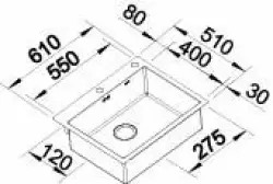 Blanco spoelbak CLARON 550 IF/A trekknop 521639