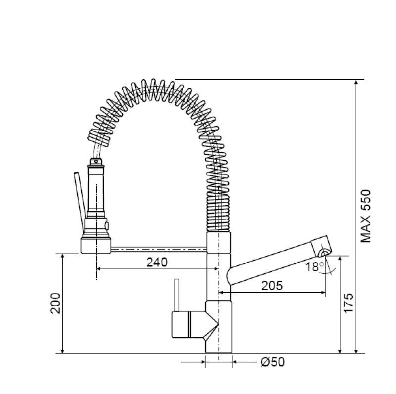 Professionele design keukenkraan Profi Midi chroom 115.0286.01
