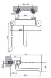 Huber Clinic thermostatische keukenkraan chroom 571.08LCH.CR