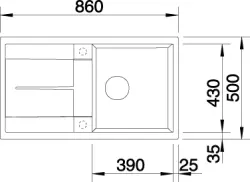 Blanco spoelbak Metra 5 S manueel opbouw antraciet 513212