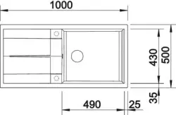 Blanco spoelbak Metra XL 6 S Manueel opbouw wit 515136