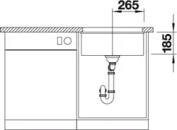 Blanco spoelbak Subline 500-U onderbouw kristalwit 523733