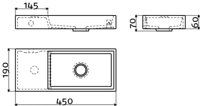 Clou Mini Wash Me fontein met voorbewerkt kraangat zonder plug solid surface