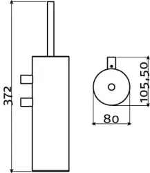 Clou Sjokker toiletborstelgarnituur wandmodel rvs geborsteld