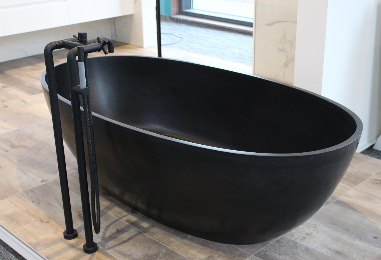 SolidS Allessi vrijstaand bad 177,5x91 solid surface mat zwart 1208775482