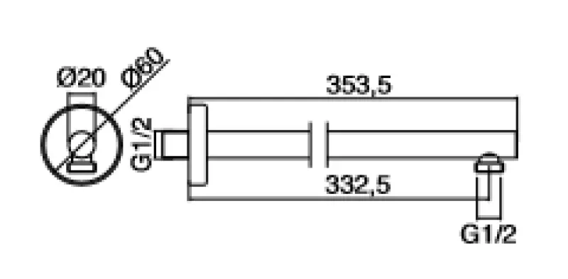 Zazzeri douchearm 355 mm mat zwart 3600BR01A003131
