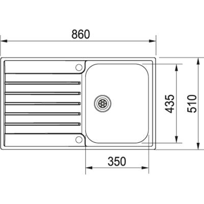Franke Argos AGX 211-86 rvs spoelbak met afdruip 860x510 vlakbouw 127.0380.403