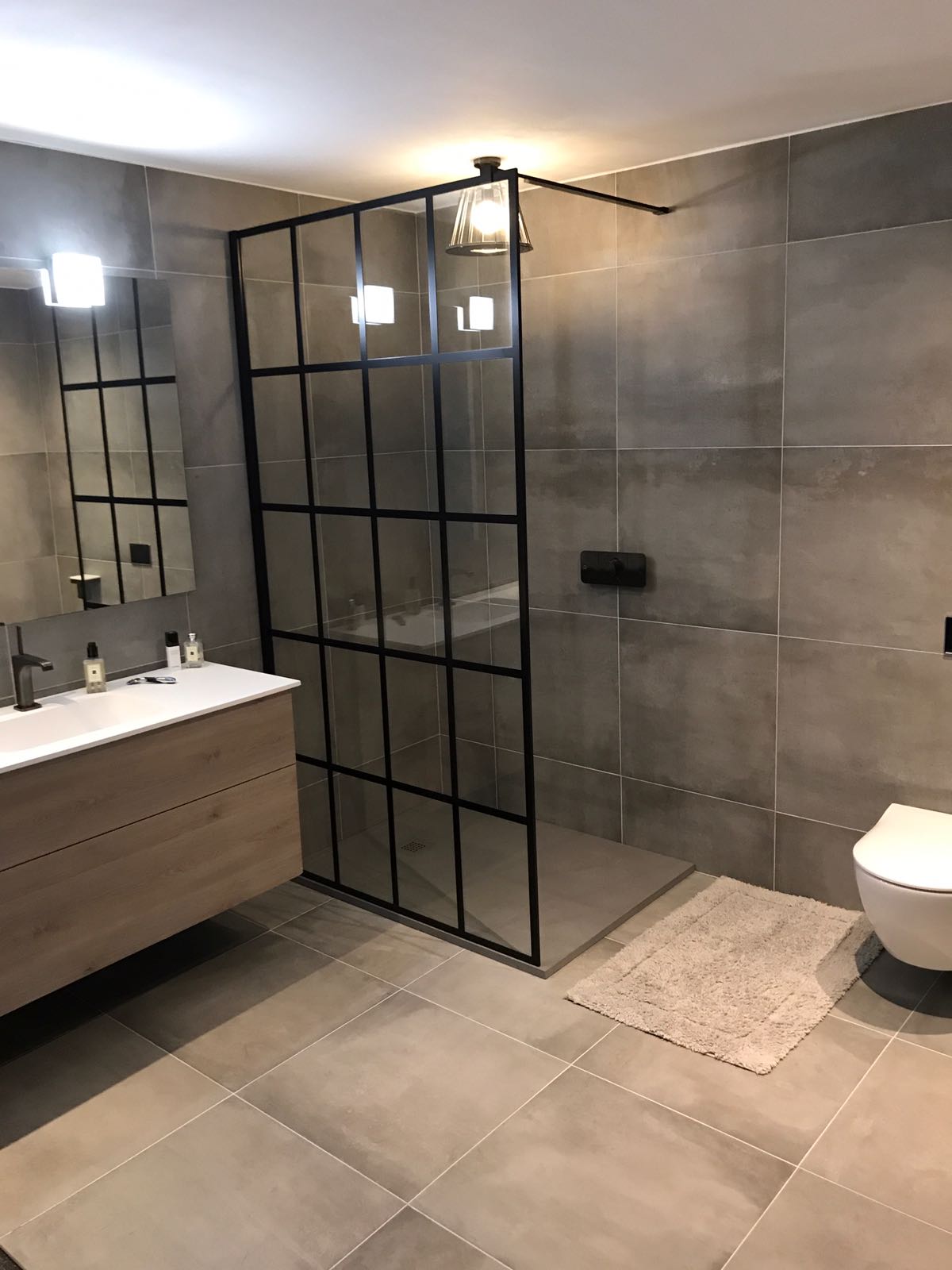 Flavio Napoli Nero inloopdouche 80x210 cm helder glas Mat Zwart Kader