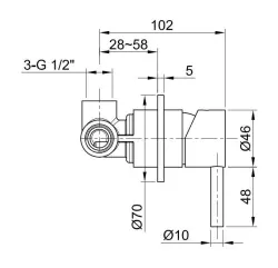 Rubio Inox inbouw mengkraan volledig RVS in PVD Gun Metal 1208920735