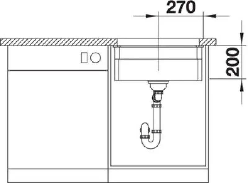 Blanco Etagon 500-U onderbouw spoelbak basalt 525154