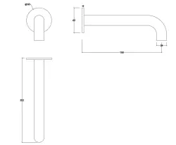 Waterevolution Flow baduitloop mat wit T167119BR lengte uitloop 19cm