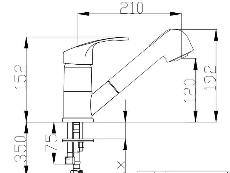 DEMM keukenkraan met uittrekbare uitloop met spoeldouchefunctie chroom 1208947359