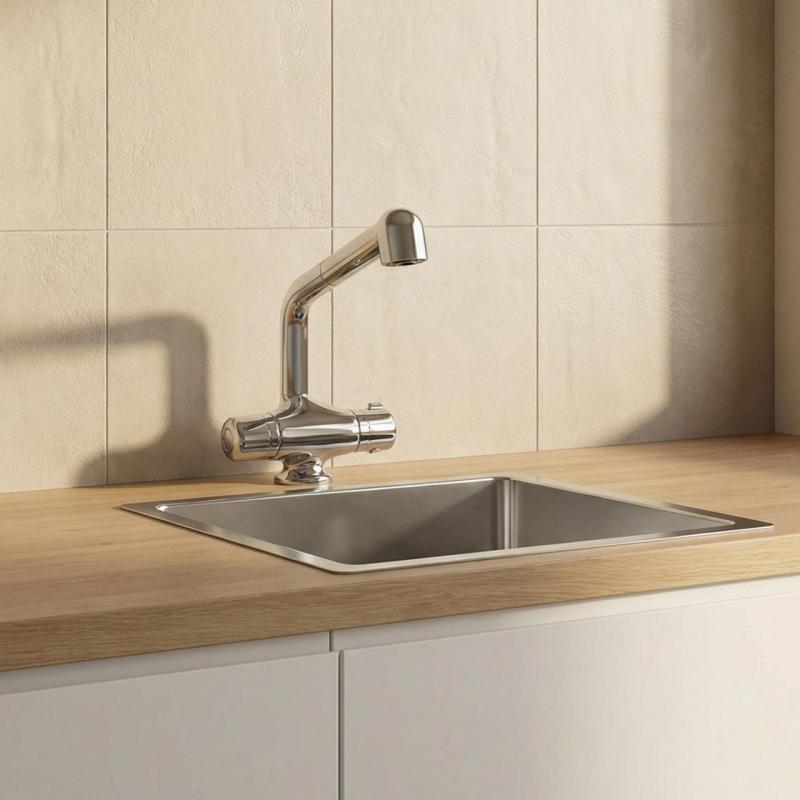DEMM thermostatische keukenkraan met uittrekbare uitloop met spoeldouchefunctie chroom 1208947360