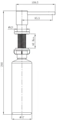 Lorreine Dender Gunmetal inbouw keuken zeepdispenser PVD gun metal 1208952332