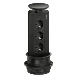 EVOline Port 3 Verzinkbare contactdoos penaarde zwart