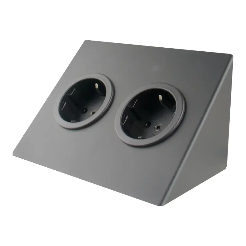 Indux Corner Еnergiezuil horizontaal te plaatsen met 2 Stopcontacten Randaarde Zwart 1208953212