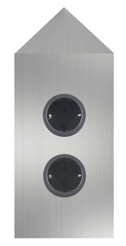 Indux Corner Еnergiezuil met 2 stopcontacten Randaarde Hoek RVS 1208953220