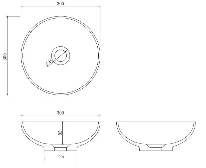 Solid S kleine waskom fontein Solid Surface rond 30 x 30 x 11 cm mat wit 1208953273