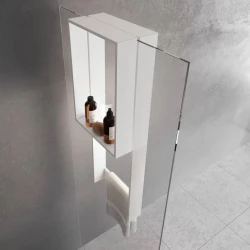 Design Bath douchenis doucherek en handdoekrek mat wit voor over douchewand 1208953293
