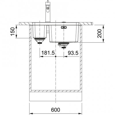 Franke Mythos MYX 160.34.16 BR anderhalve rvs spoelbak onderbouw 16+34cm 122.0638.272