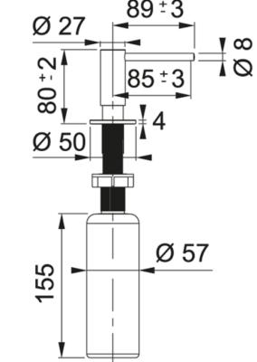 Franke Atlas geborsteld zwart Inbouw zeepdispenser 112.0717.102