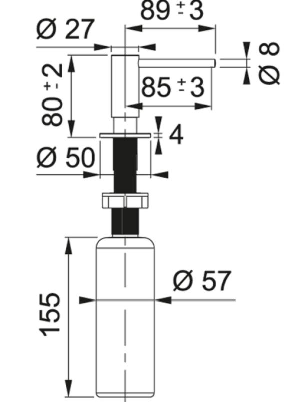 Franke Atlas geborsteld zwart Inbouw zeepdispenser 112.0717.102