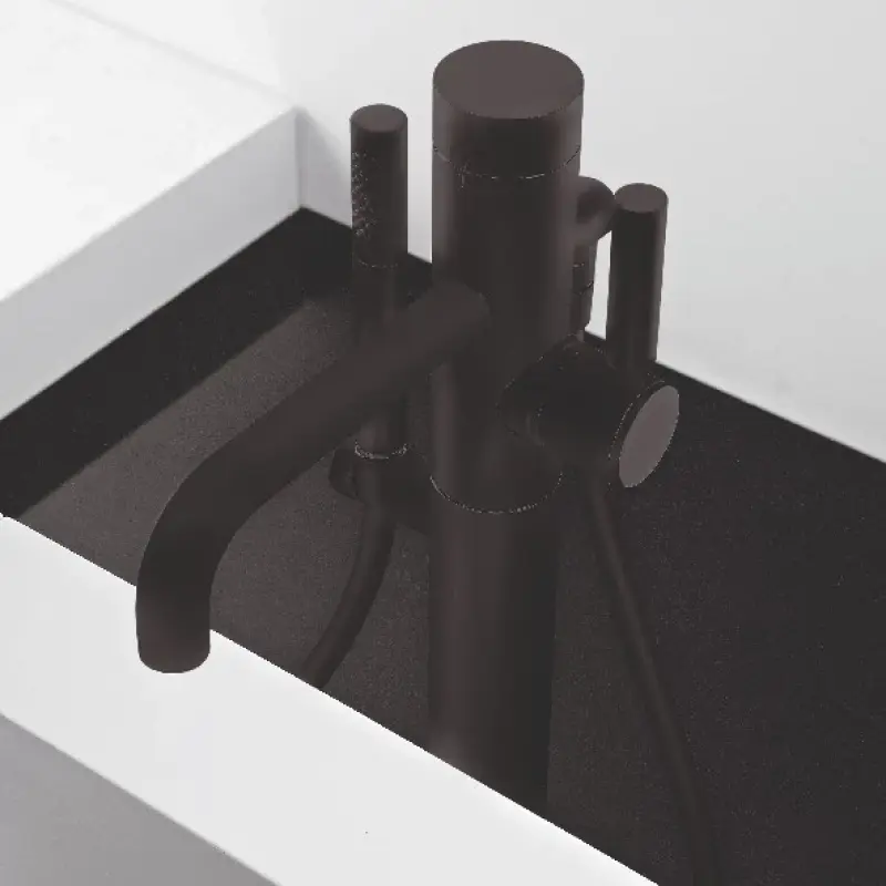 OUTLET Zazzeri Da-Da Mono Vrijstaande badmengkraan MAT ZWART 1208889702