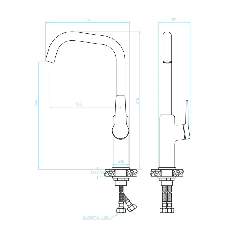 Aquadesign Paris eenhendel keukenmengkraan chroom