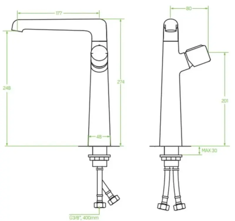 Aquadesign Industrial Hook keukenmengkraan mat zwart