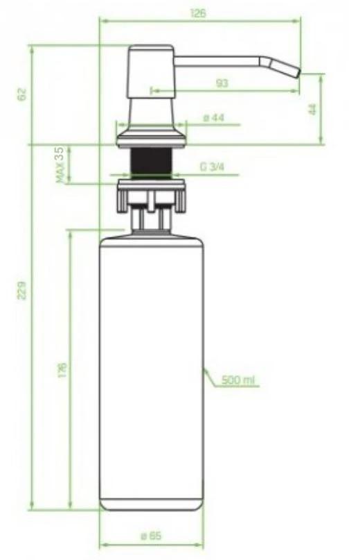 Aquadesign Nantes Inbouw Zeepdispenser brons