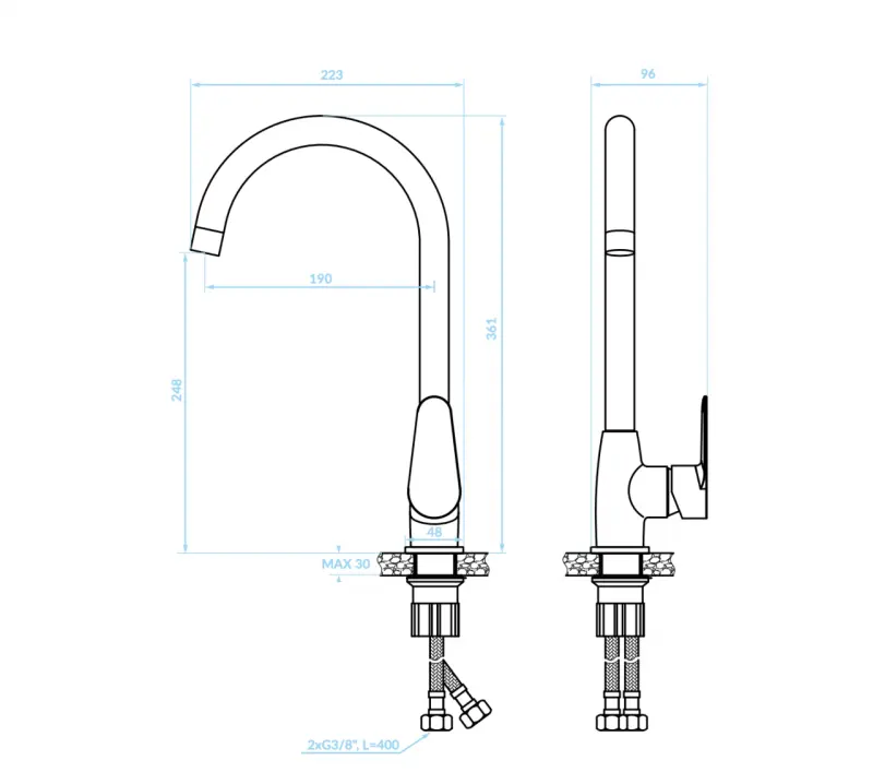 Aquadesign Colmar keukenmengkraan chroom
