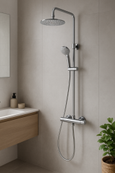 Aquadesign Valence opbouw doucheset thermostaat met regendouche chroom