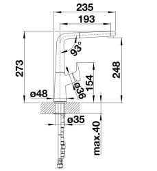 Blanco AVONA-S keukenkraan met uittrekbare sproeikop silgraniet zwart 526170