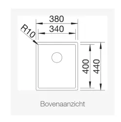 Blanco Claron 340-U Durinox spoelbak onderbouw RVS 523384
