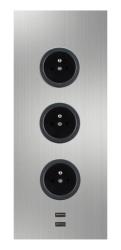Indux Corner Еnergiezuil met 3 stopcontacten Penaarde en 2 x USB-lader RVS 1208955897