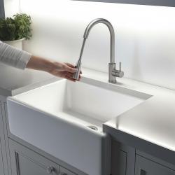 Quadri Leeds keukenmengkraan met uittrekbare douche met 2 standen geborsteld staal 1208955909