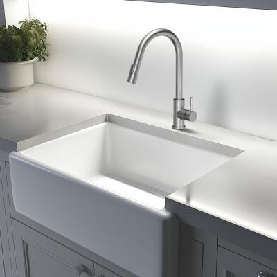 Quadri Leeds keukenmengkraan met uittrekbare douche met 2 standen geborsteld staal 1208955909