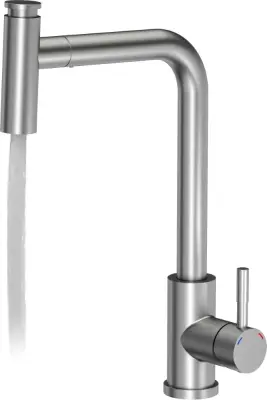 Quadri Cardiff keukenmengkraan met uittrekbare douche met 2 straalsoorten RVS 1208955914