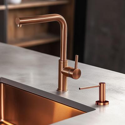 Quadri Swindon Luxe Inbouw Zeepdispenser PVD koper van boven navulbaar 1208956047