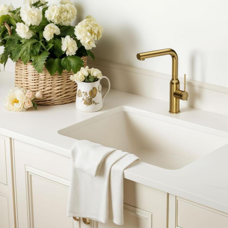 Quadri Stamford keukenmengkraan goud met uitneembare uitloop 1208956084