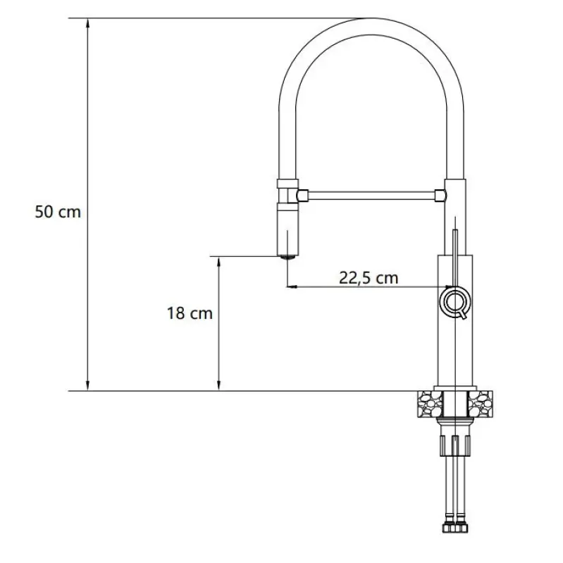 Quadri Retford keukenmengkraan mat zwart met flexibele uitloop zwart 1208956090