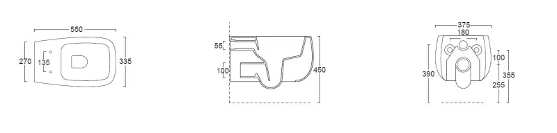 OUTLET Flavio Cosenza rimless design wandtoilet mat wit incl. softclose zitting en quickrelease 1208925065 nog 1 stuk leverbaar