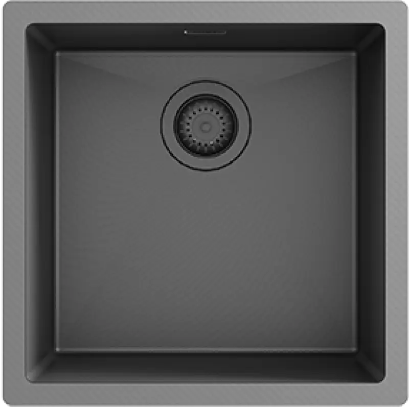 Ausmann Turt gun metal spoelbak PVD NANO 40x40 onderbouw vlakbouw en opbouw 1208956946